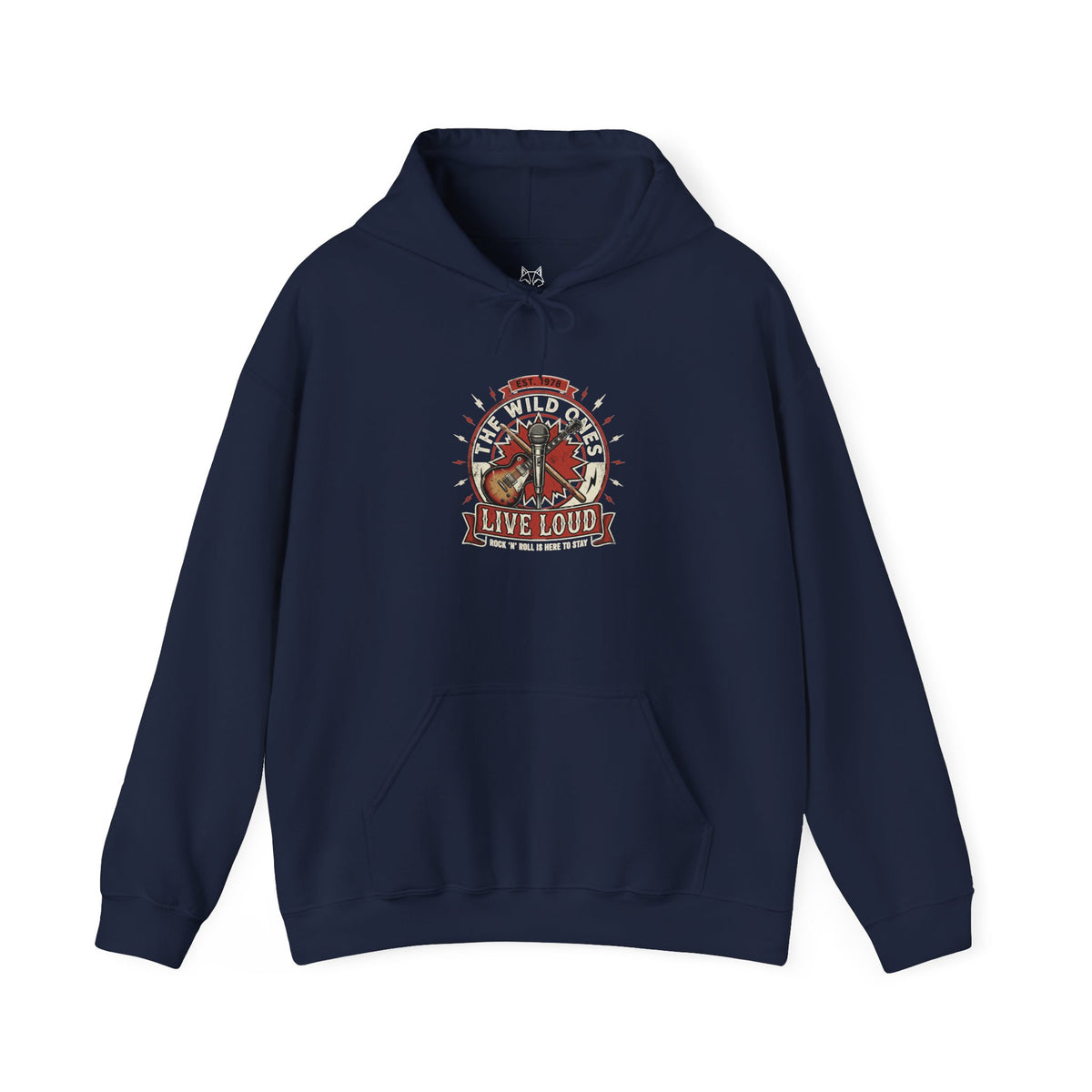 Live Loud Guitar Skull Hoodie — Rock Music Graphic Hooded Sweatshirt