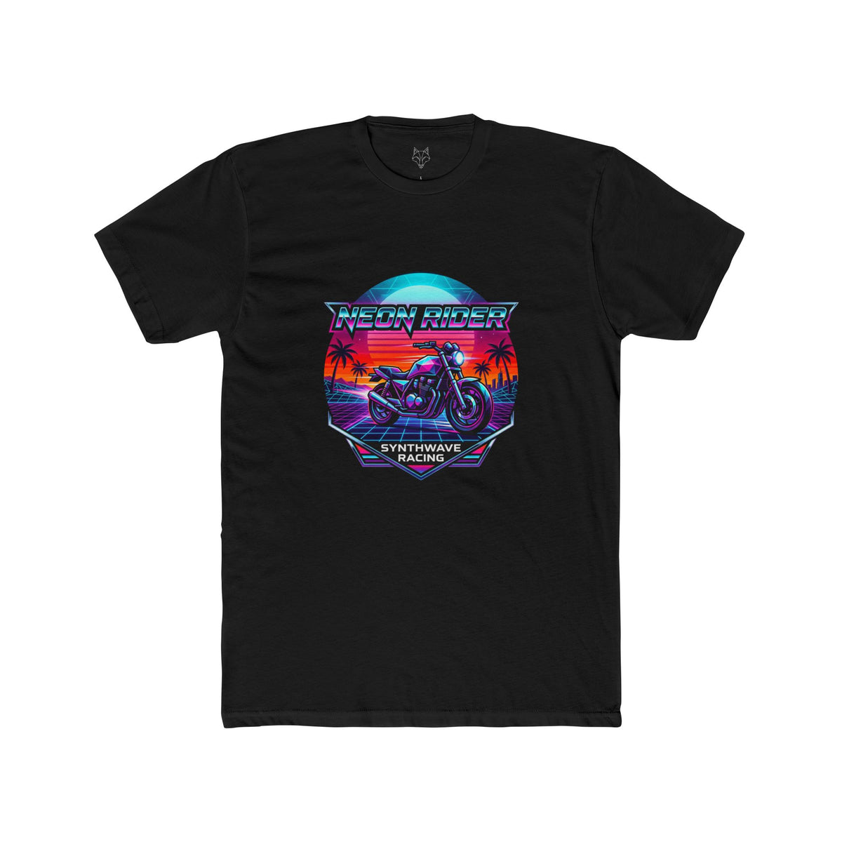 Motorcycle Sunset Tee — "Speedway Nights" Retro Vaporwave Bike T-Shirt