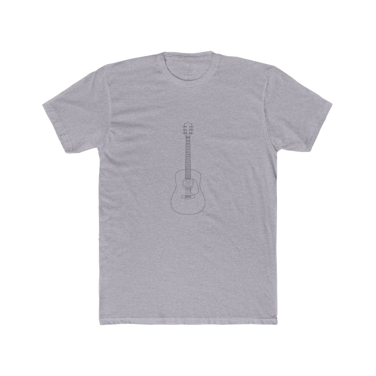 Guitar Outline Tee — Minimal Acoustic Guitar Graphic T-Shirt