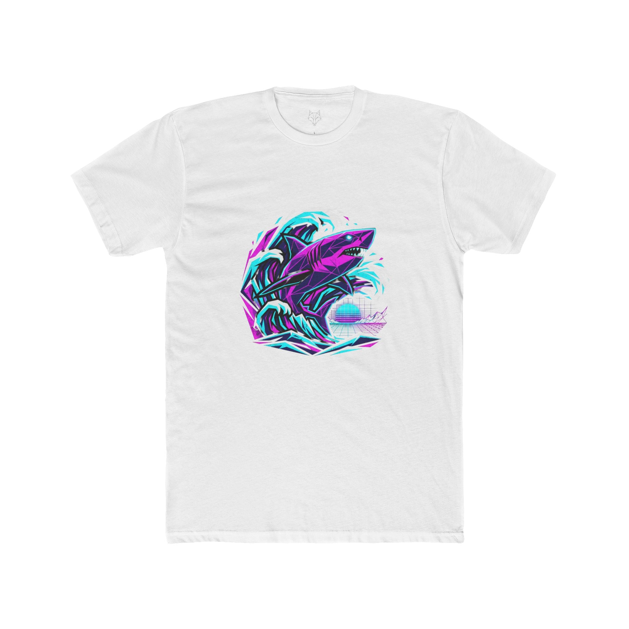 Retro Neon Shark Tee — Vaporwave Surf Graphic T-Shirt