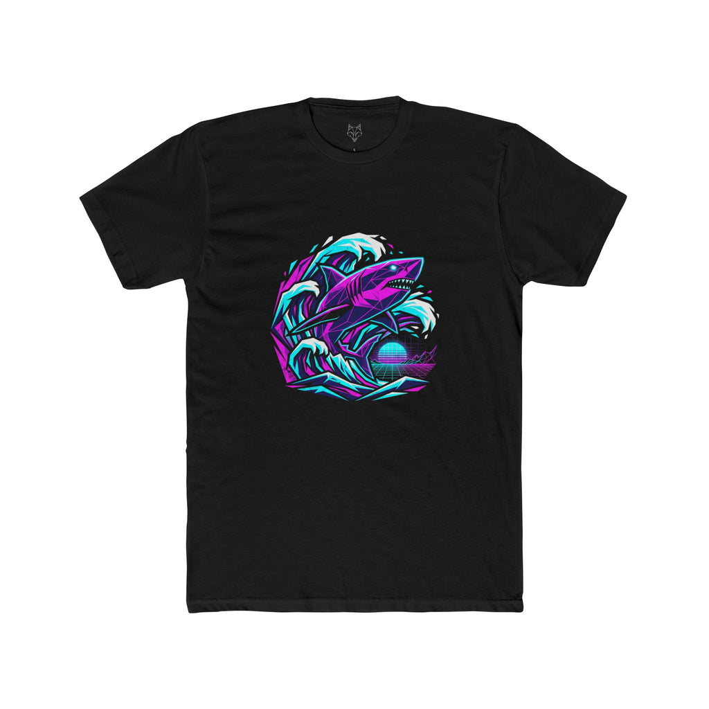 Retro Neon Shark Tee — Vaporwave Surf Graphic T-Shirt