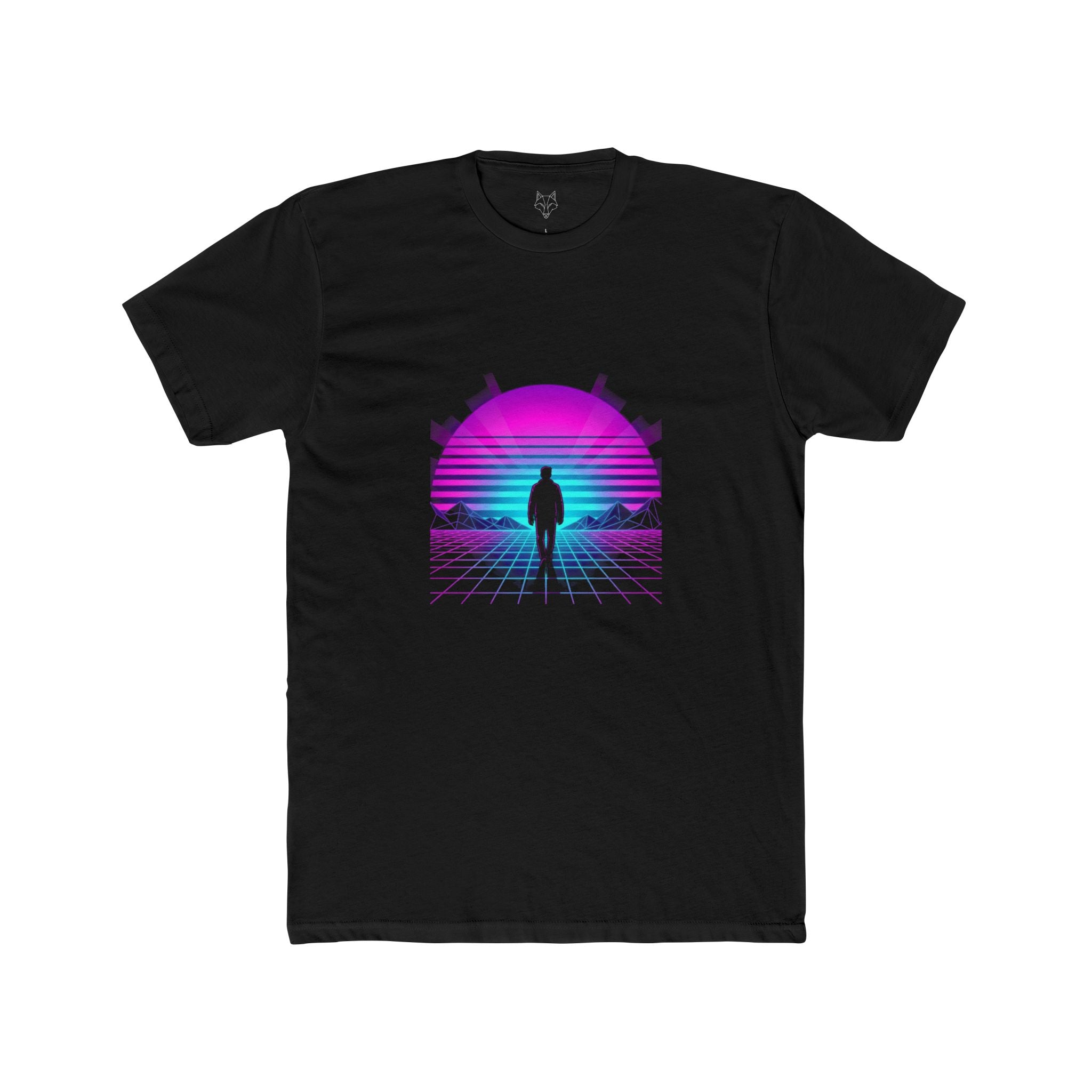 Retro Vaporwave Tee — Neon Sunset Silhouette Graphic T-Shirt