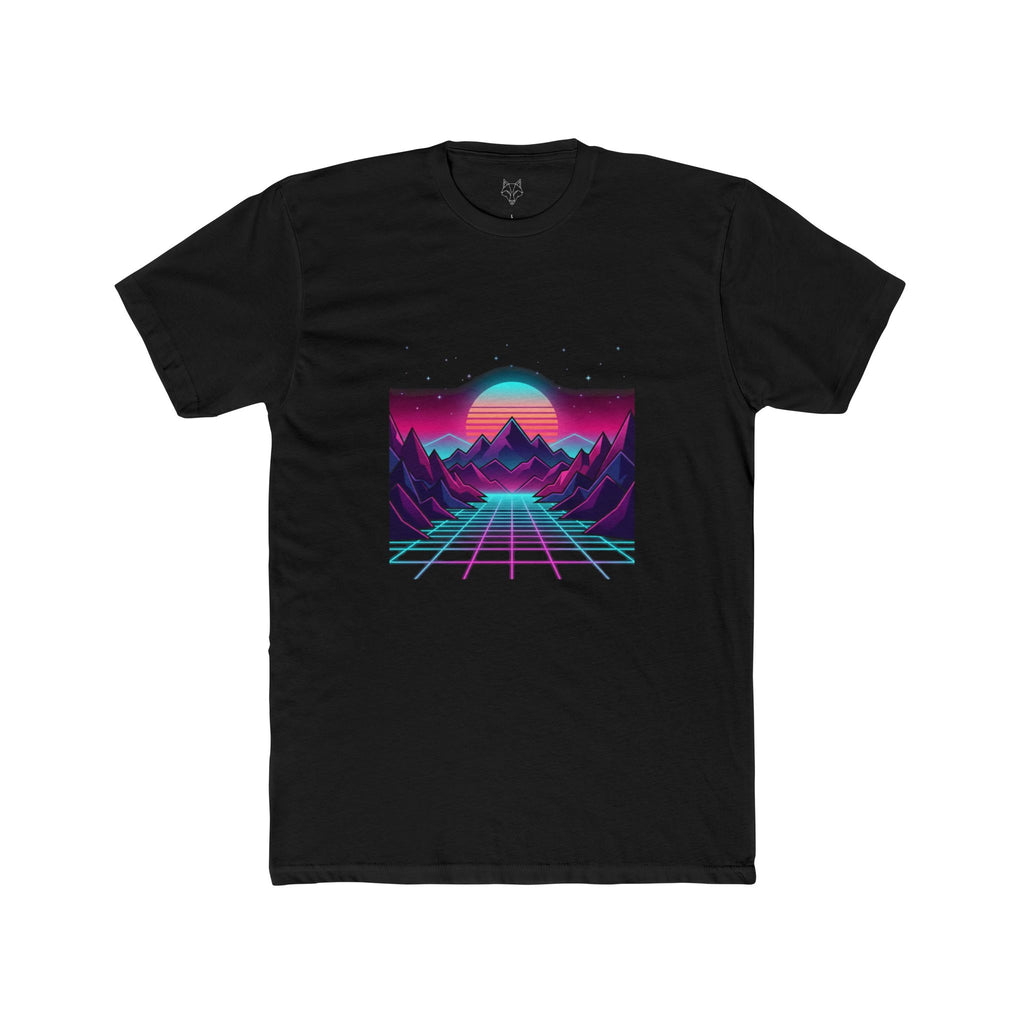 Retro Vaporwave Tee — Neon Sunset Mountains Graphic T-Shirt