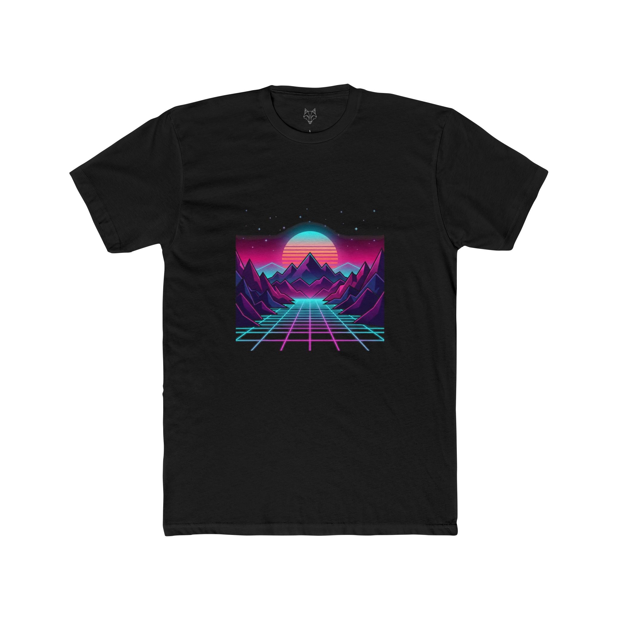 Retro Vaporwave Tee — Neon Sunset Mountains Graphic T-Shirt