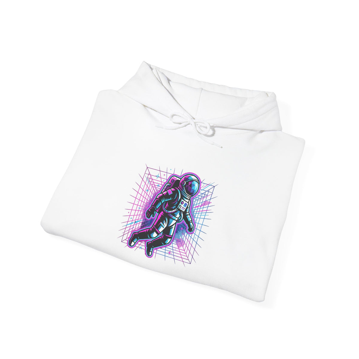 Astronaut Hoodie — Neon Vaporwave Space Pilot Graphic Sweatshirt
