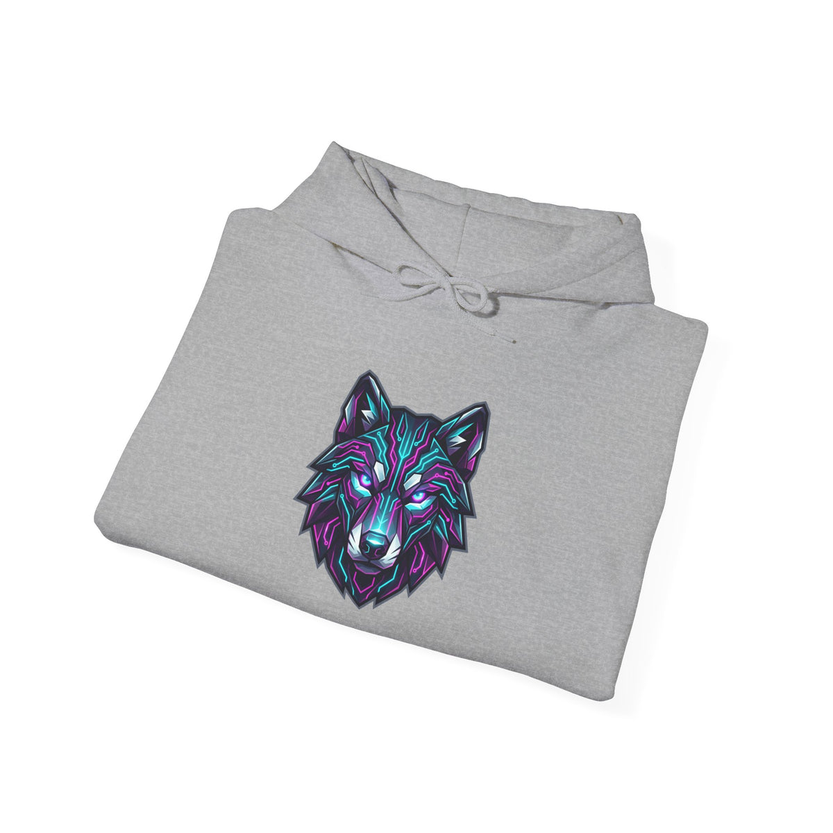 Mystic Wolf Hoodie — Neon Geometric Wolf Head Sweatshirt