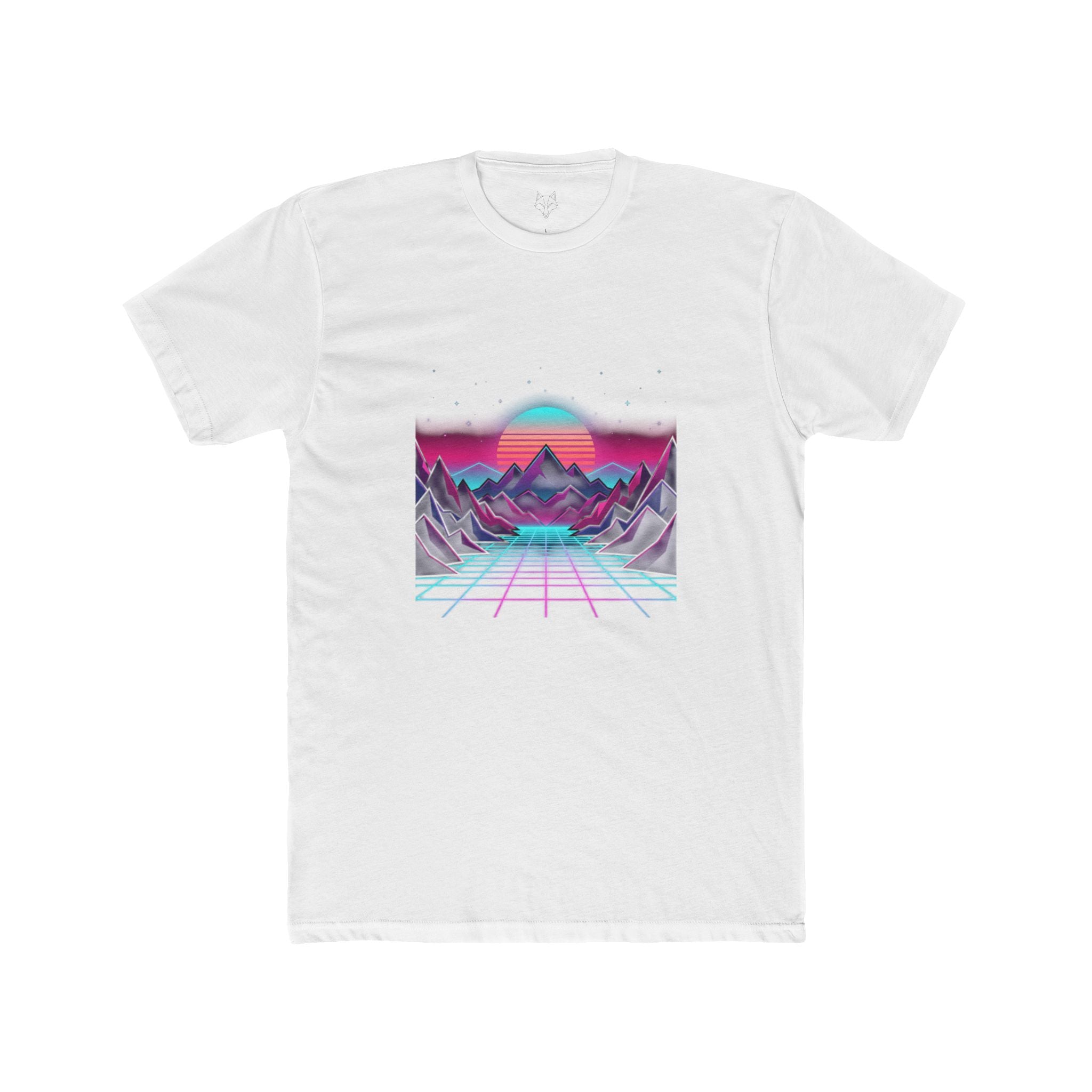 Retro Vaporwave Tee — Neon Sunset Mountains Graphic T-Shirt