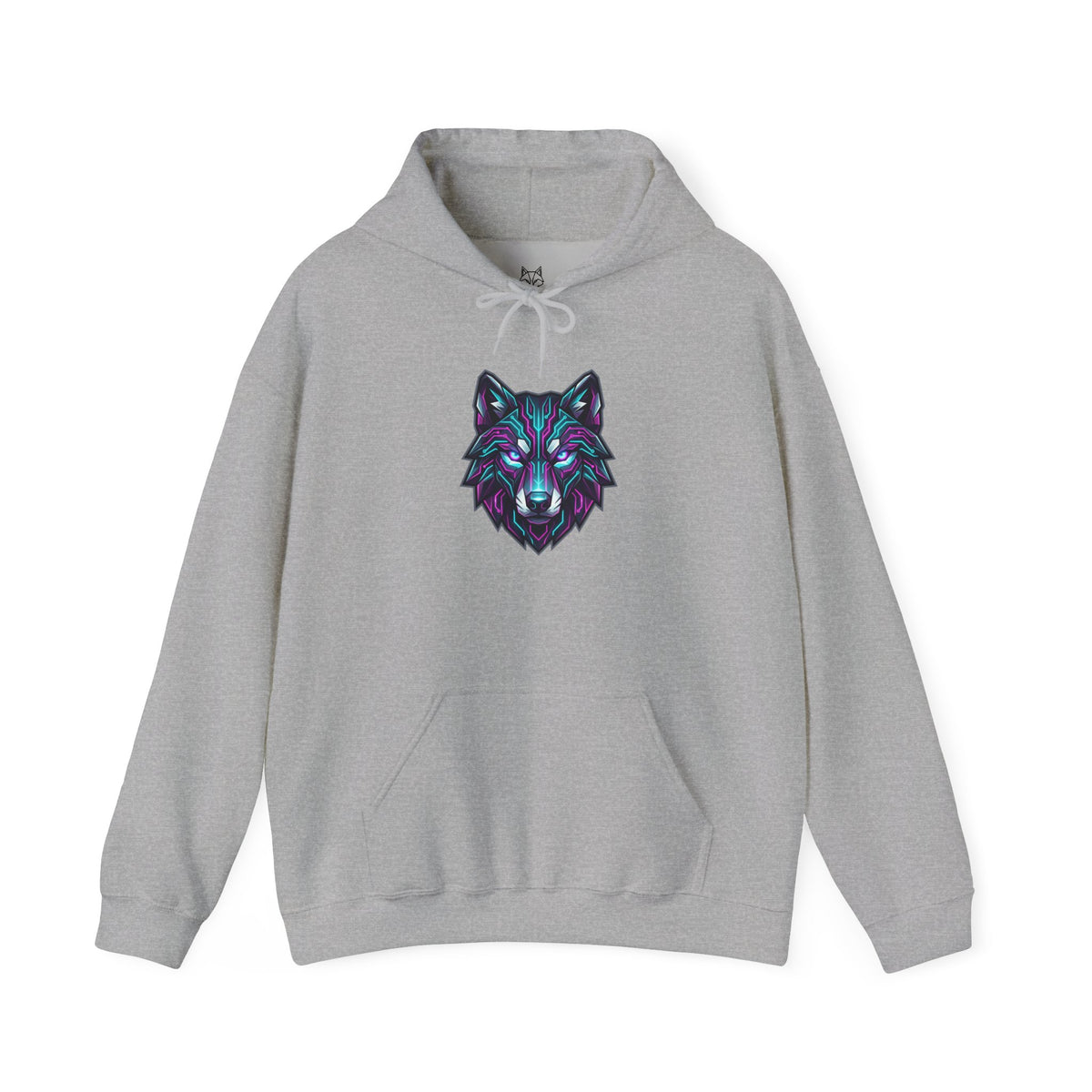 Mystic Wolf Hoodie — Neon Geometric Wolf Head Sweatshirt